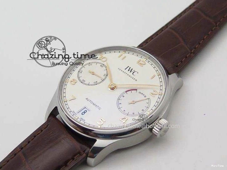 MIROTIME 1228 MoistureWicking Portuguese Real PR IW500704 ZF 1:1 Best Edition On Brown Leather Strap A52010 V 7311